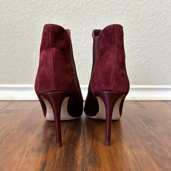 TORY BURCH Dorset 8.5mm Lancaster Suede Elastic Ankle Heeled Booties Borscht - Picture 7 of 12